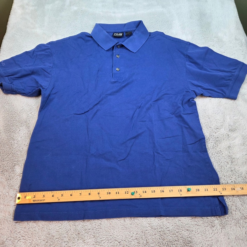 Ping Golf Polo Shirt Mens Sz M Double Mercerized Cotton Short Sleeve Top Blue